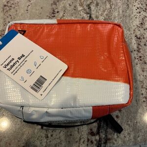 Vienna Toiletry Bag - Orange and White